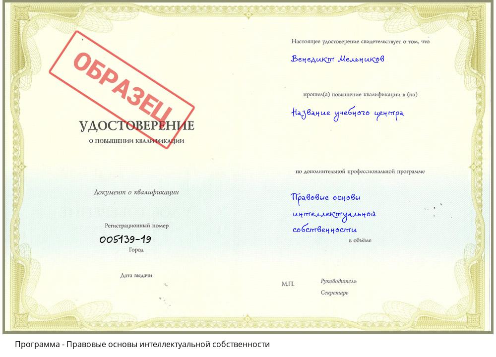Правовые основы интеллектуальной собственности Егорьевск