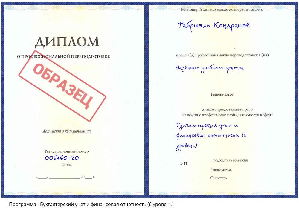 Бухгалтерский учет и финансовая отчетность (6 уровень) Егорьевск
