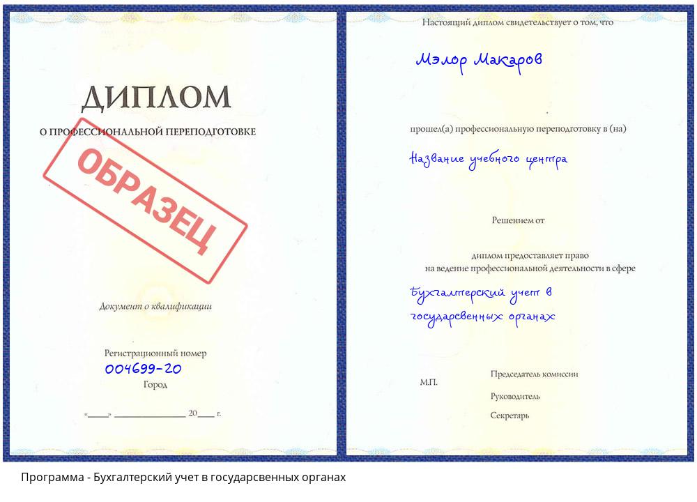 Бухгалтерский учет в государсвенных органах Егорьевск